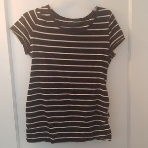 Black and white striped maternity top